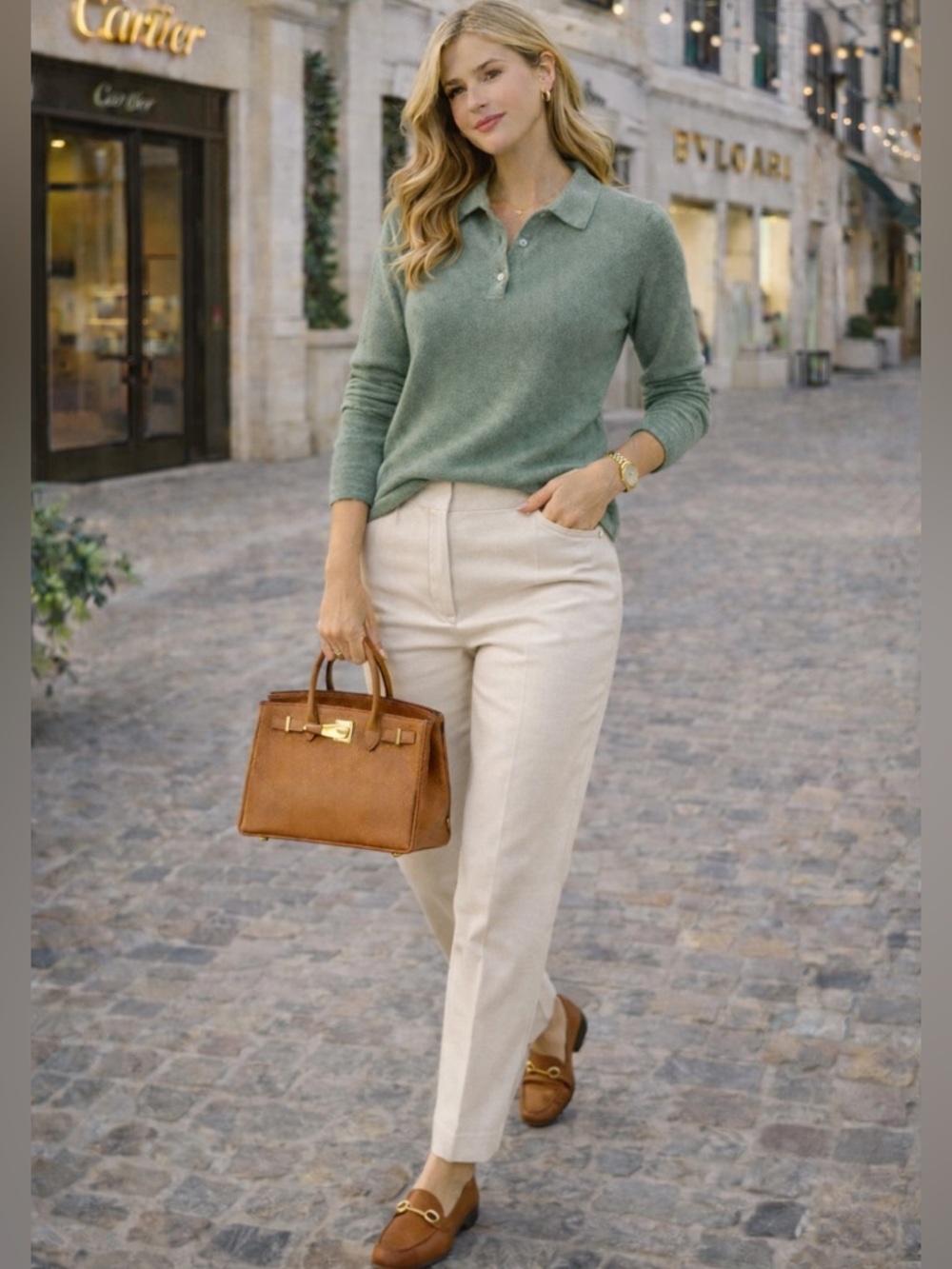 Vintage Neiman Marcus 100% cashmere polo‎ sweater quiet luxury 80s 90s imperfect - Picture 10 of 11